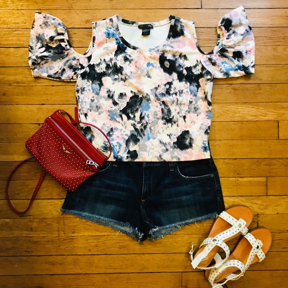 Aqua cold shoulder top